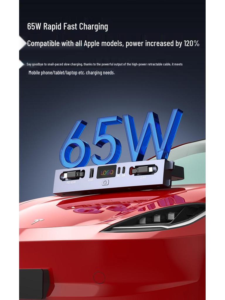 Tesla Model 3/Y Expansion Dock: PD Fast Charger & Multifunctional Cigarette Lighter