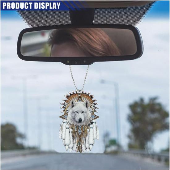 2D Flat Car Rear View Mirror Charm, Acrylic Car Mirror Hanging Ornament for Car Backpack, Christmas Tree Decoration Accessories, Car Interior Pendant