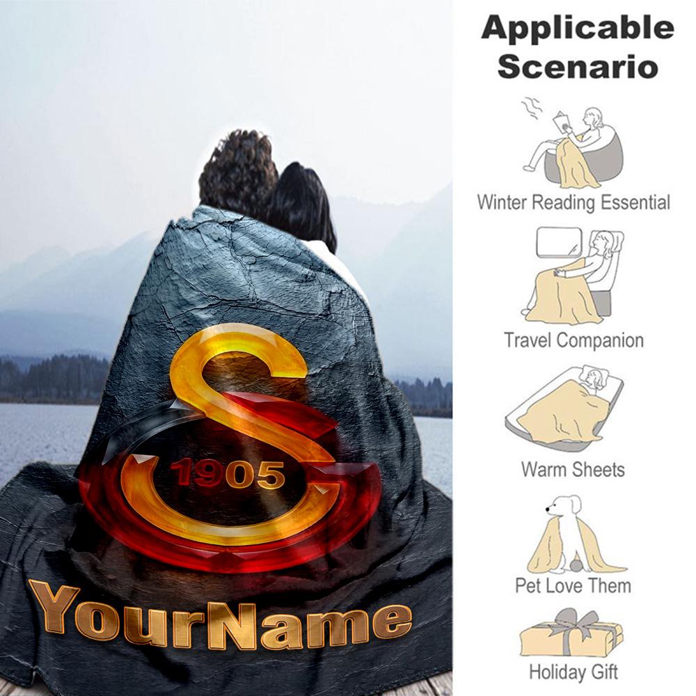 Galatasaray 1 Customize Your Name Blanket Multi-purpose Personalized Blanket Warmthful Decor Throw For Home Decor Picnics Bed Livingroom