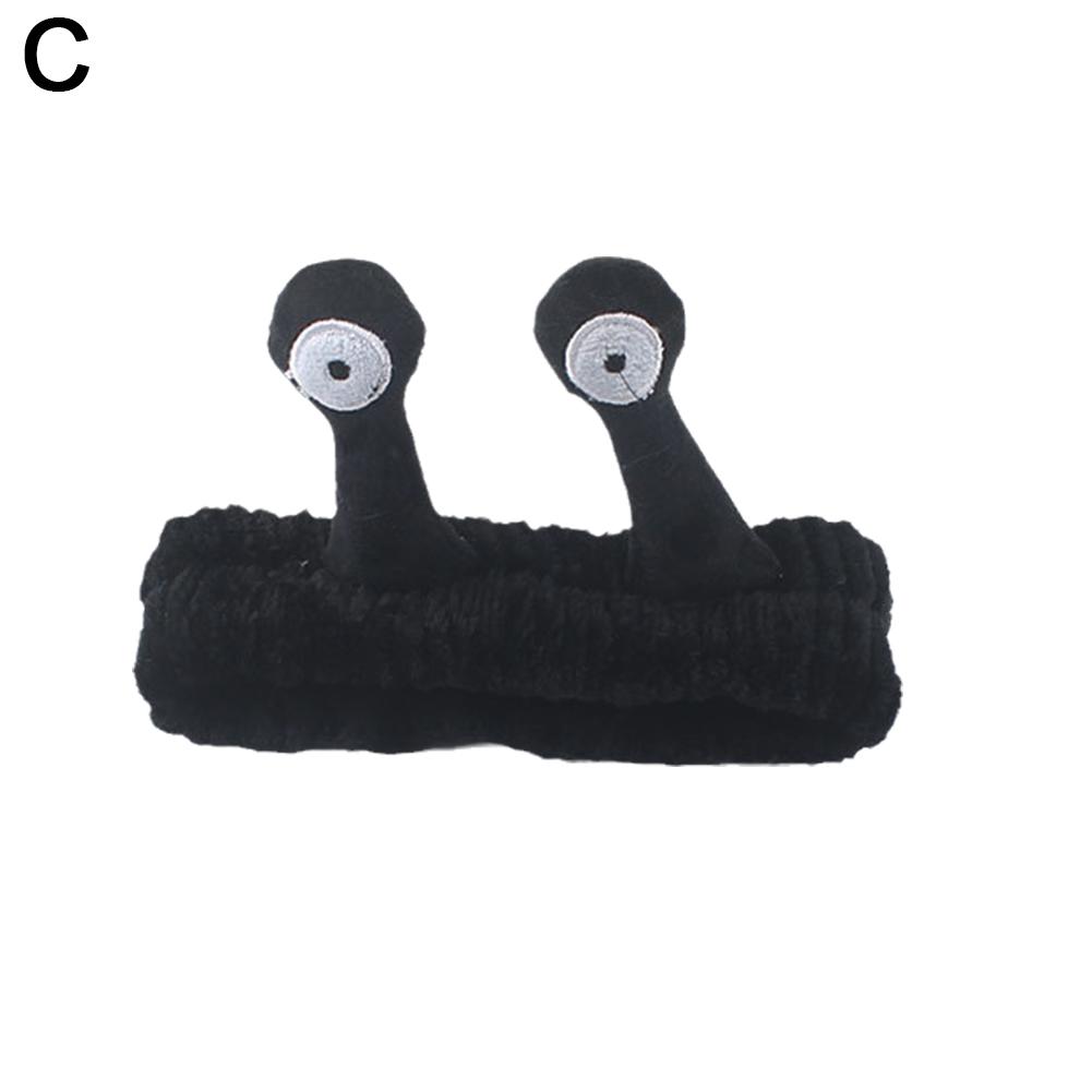 Cartoon Big Eye Snail Headband For Washing Face Cute Elastic Snail Makeup Hair Band Soft Coral Fleece Hairbands For Women Girls