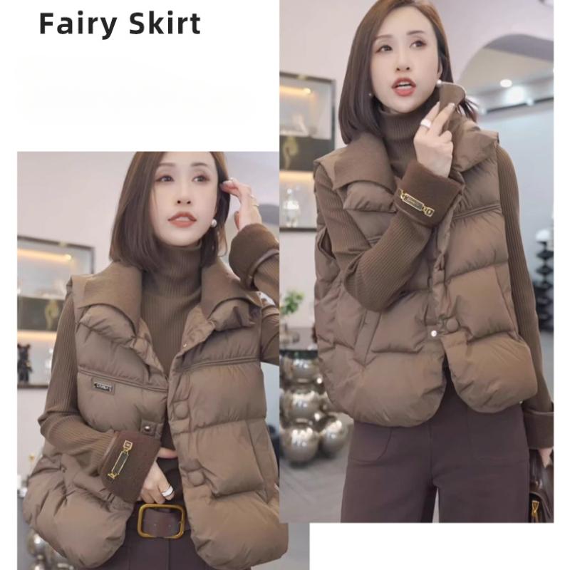 Neue Winter Warme Baumwollgepolsterte Weste Jacke Damen Koreanische Damenweste Mantel Locker Ärmellos Parkas Kurz Damenweste Übermantel