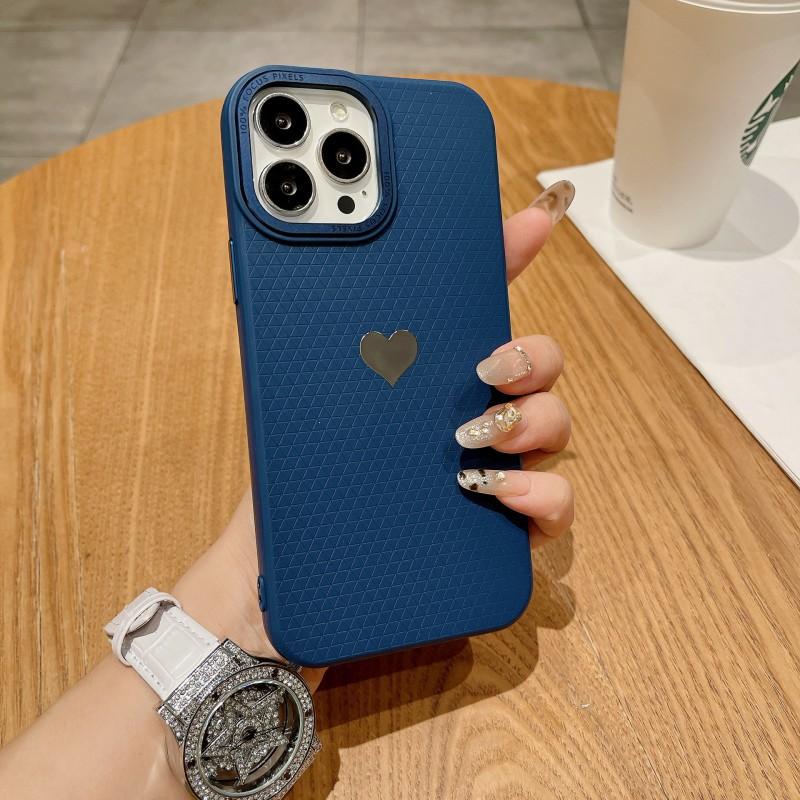 

SPG Lingge Is Suitable Apple 16pro Phone Case With Simple Design 15 Promax High-end Feel 15/14/13 All Inclusive Soft Shell iPhone 14 Pro синій