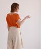 Yours BBXN1459 Linen Blend Cocoon Silhouette Size Orange Women's Blouse, M,