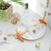 Ghirlanda Coniglio di Pasqua, Ghirlanda di Pasqua con Perline di Legno a Forma di Carota per Decorazioni da Appendere sul Mantello, Forniture per Festa Caccia alle Uova di Pasqua