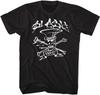 American Classics Slash Musiker Graffiti Slash Totenkopf mit gekreuzten Knochen & Hut Bild Erwachsenen Kurzarm-T-Shirt