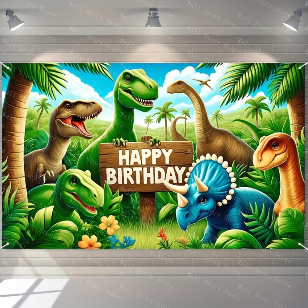 Geburtstag Wandteppich Dinosaurier Hintergrund Wald Party Dekoration Dinosaurier Poster Hintergrund Babyparty Dschungel Foto Wandteppich