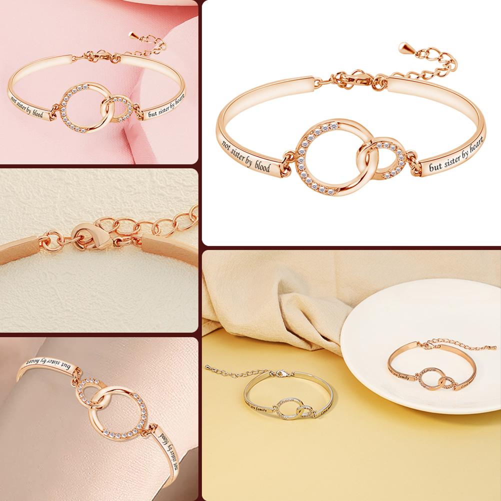 Sisters Bracelet Gifts Not Sister by Blood but Sister by Heart Bracelets Best Friend Jewelry for Women Girls Birthday