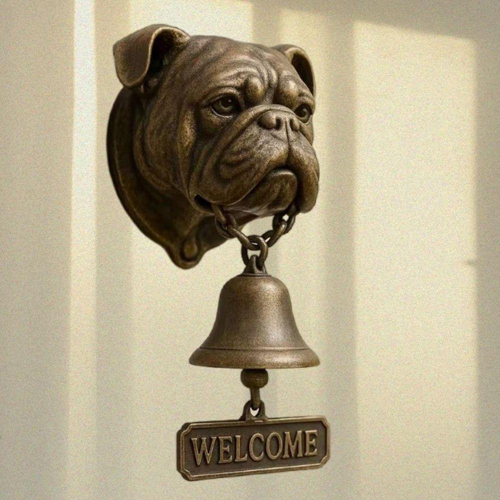 Wandmontierte Hundeförmige Klingelglocke Lautes Läuten Vordertür-Klingelglocke Eingangswanddeko Bauernhaus