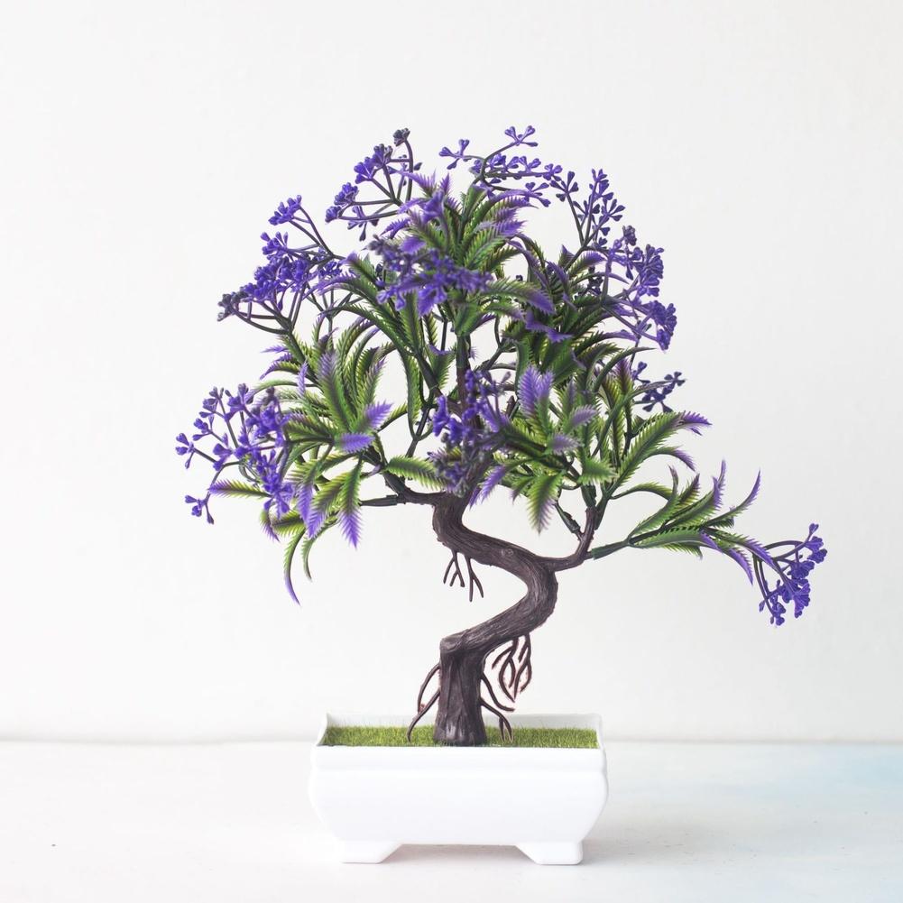 Artificial Flower Potted Plant Plastic Bonsai Fake Pine Tree Indoor Plastic Simulated Tree Potted Plants Table Potted Ornaments