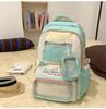 Schoolbag Japanese Ins New High-value Fresh and Sweet Contrasting Color Splicing Make-up Bag Women's Lightweight Large-capacity Backpack