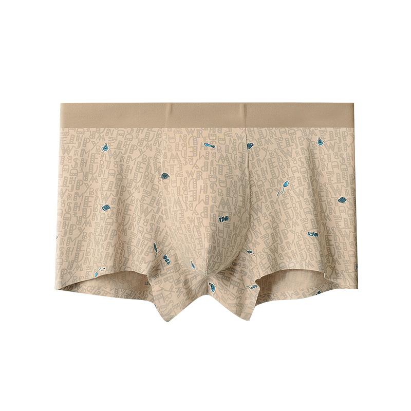 New Men's Spring and Summer Printed Antibacterial Traceless Breathable Briefs