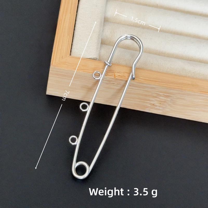 Colorfast Electroplated Safety Pin Brooch with Loop Holder for Sweaters and Pants