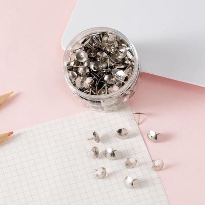 Box of 300 Nickel-Plated Silver Metal Pushpins for Strong Fixing