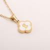 Gold-plated Letter Necklace for Elegant Women - Four-leaf Clover Letter Pendant Necklace