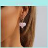 Trendy New Pink Heart Hoop Earrings For Women Fashionable Winter 2023 Alloy Electroplated