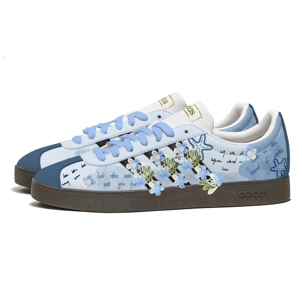 adidas VL COURT 2.0 Love Planner, Cerulean Low Top Skateboard Shoes Unisex Blue ID6015(Team1210-)