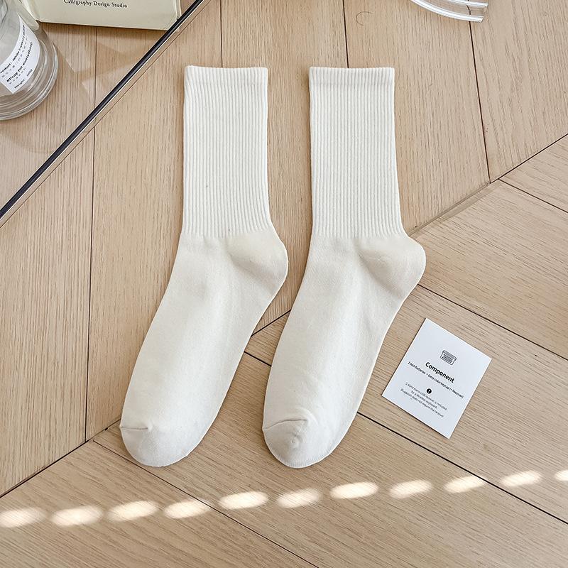 

Colorful High Elastic Candy Color Socks Student Pure Couple Pit Strip Pile Socks One size молоко, білий колір