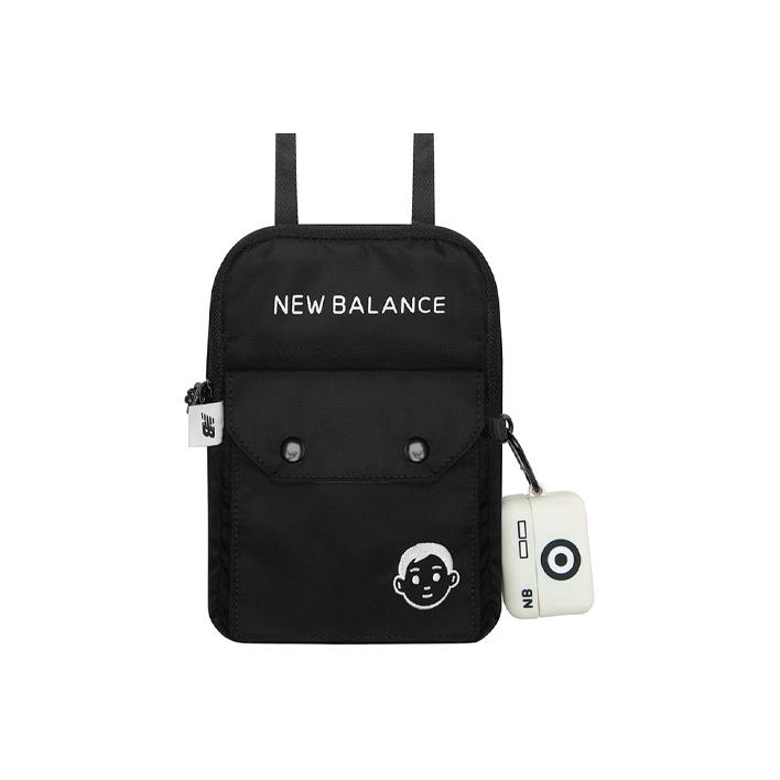 

New Balance X Noritake Collaboration Solid Color Letter Print Zipper Detachable Fabric Headphone Bag Shoulder Bag Crossbody Bag LAB13602-BK Black
