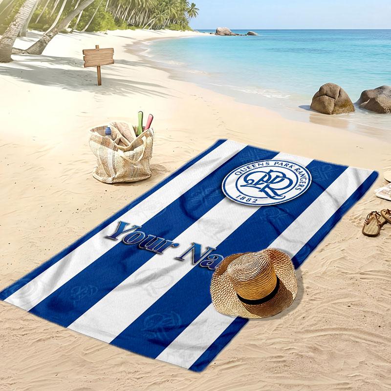 Queens Park Rangers FC Personalisiertes Bedrucktes Strandtuch Fußballlogo Unterstützung Benutzerdefinierter Name Text Saugfähiges Handtuch für Sport Reisen Besonderes Geschenk