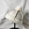 Lamb wool warm hairball melon hat winter suede couple plush hat women
