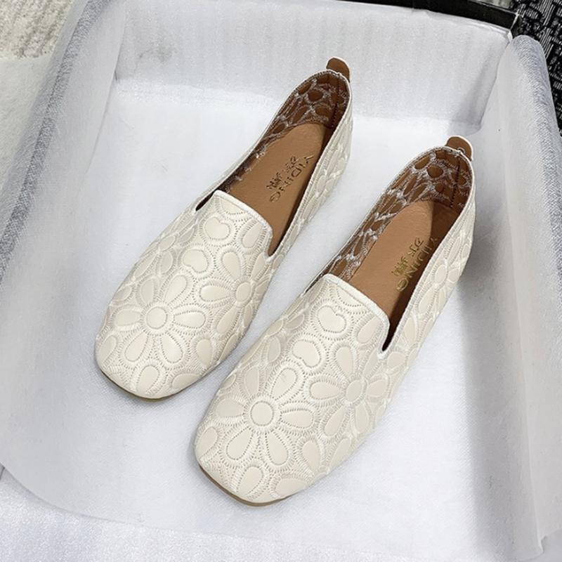 Shallow Flat Shoes Women Doug Solid Color Flora Slip on Shoes Casual Breathable Ballet Flats Women Loafers Comfort Ladies Shoes