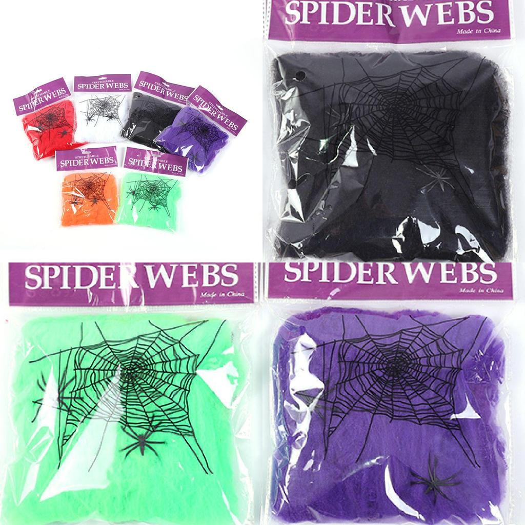 Spider Web 2 Spiders Halloween Party Decorations Retractable Spider Dress Fancy