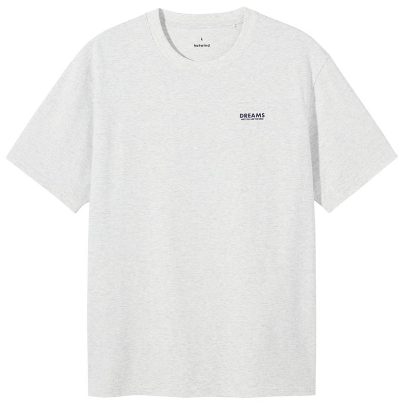 Hotwind Men's Basic Letter Short Sleeve Tee