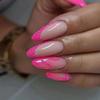 24Pcs Pink Matte French Leopard Square Coffin Press On Nails Artificial Acrylic Fake Nails For Women