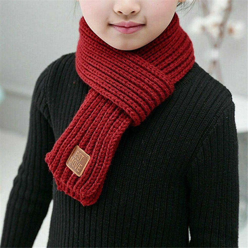 Écharpe chaude pour enfants, écharpe tricotée douce, cache-cou à la mode, pour bébés garçons et filles