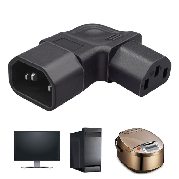 Rechtwinkliger IEC320 C14 zu C13 Steckdosenadapter, 3-Pin Stecker auf Buchse, PVC-KonstruktionS