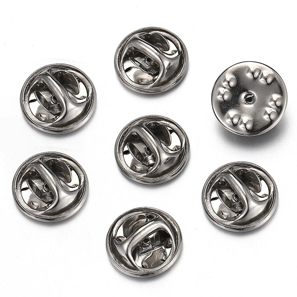 10pcs Stainless Steel Brooch Pin Base 10-14mm Cabochon Base Cufflink Settings Butterfly Tie Tack Pins Backs Jewelry Making DIY
