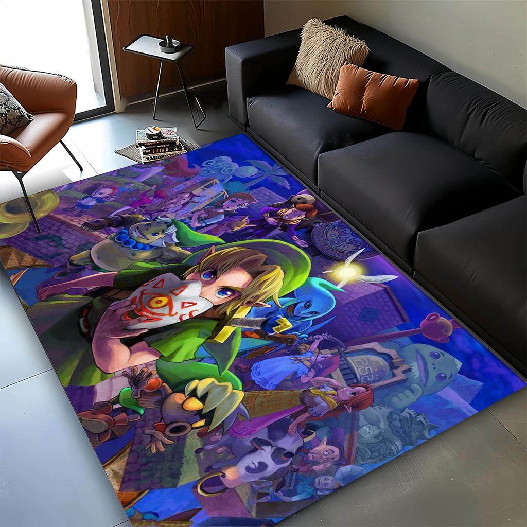 3D Zeld Klassisches Spiel Teppich für Wohnzimmer Schlafzimmer Zuhause Sofa Dekoration, Kinder Spiel Rutschfeste Bodenmatte Weihnachtsgeschenk