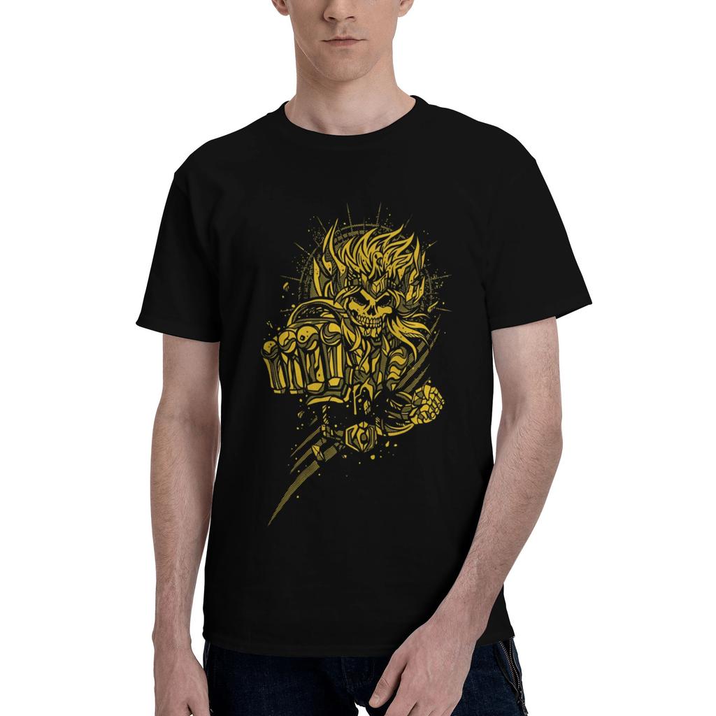 Cygnus Hyoga Skull Men T Shirts Saint Seiya Creative Tees Short Sleeve Round Neck 100 Cotton New Arrival Clothing TShirt