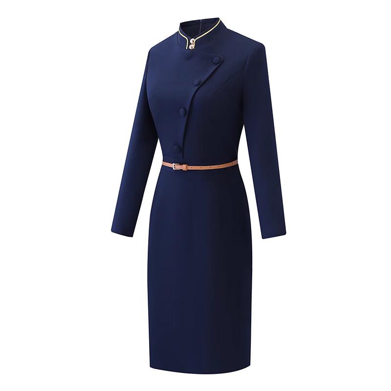 Troloman New Chinese Style Professional Long-Sleeve Dress