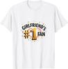 Girlfriend's Number One Fan Graphic Print Cotton Crew Neck T-Shirt Daily Wear for Boyfriend Holiday Wearing