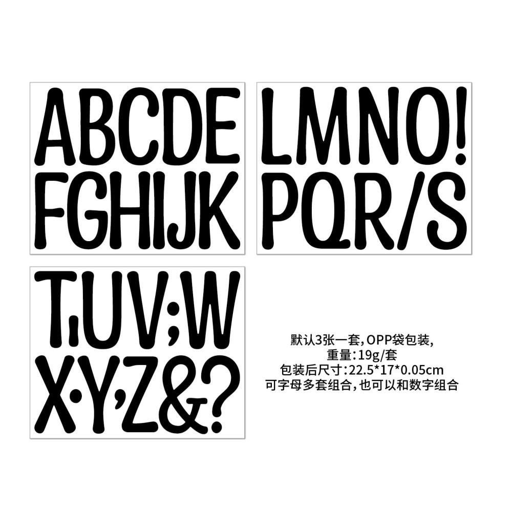 3Pcsset 3 Inches Waterproof Art Font 26 Alphabet Stickers Black White Stickers For Decoration Diy Crafts Making Supplies