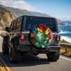 1pc Colorful Tropical Feather Print Car Tire Cover, Stylish Universal Wheel Hub Protector, Spare Tire Protection, Perfect Fit, Easy To Install, Suitab