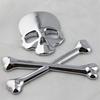 1Pc Metal 3D Skull Head Bone Logo Emblem Car Body Door Fuel Tank Cap Badge Emblem Auto Styling Car Stickers Exterior Accessories