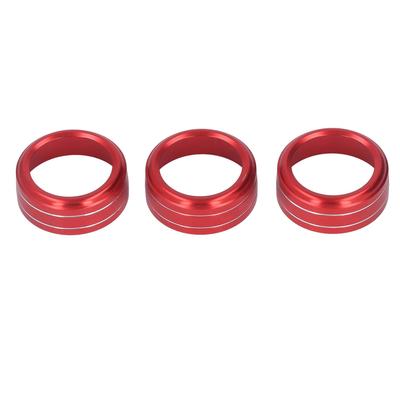 3 Pezzi Anello Copri Manopola Interruttore AC Rosso Console Centrale Accessori Interni Sostituzione per Mazda