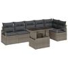 7 Piece Grey Garden Sofa Set with Cushions