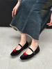 Fashion IPPEUM Mary Jane Kawaii Flat Shoes Women Round Toe Buckle 2025 New Velvet Ballet Flats