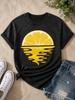 Vintage gewaschenes Zitrone Sonnenuntergang Grafik T-Shirt Sommer Zitrus Ästhetik Tee