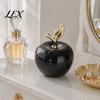 Auspicious Meaning Peace Decor Resin Apples Figurine with Leaf, Minimalist Fruit Ornament, Housewarming Gifts for New Home Arts Crafts Desk