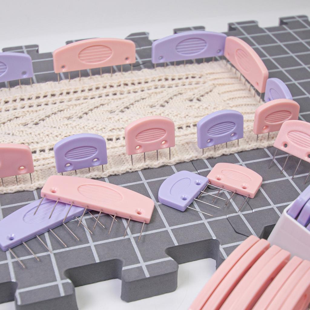 20Pcs Knit Blocking Combs with Pin Set 4-Pin 8-Pin Knit Blocking Pin Knit Blockers Pin for Crochet Knitting Needlework