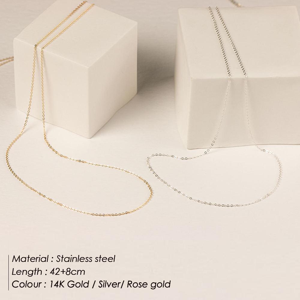 EManco Fine Chain Necklace Stainless Steel Fashion Gold Jewelry Thin Chain Link Choker Necklaces Women