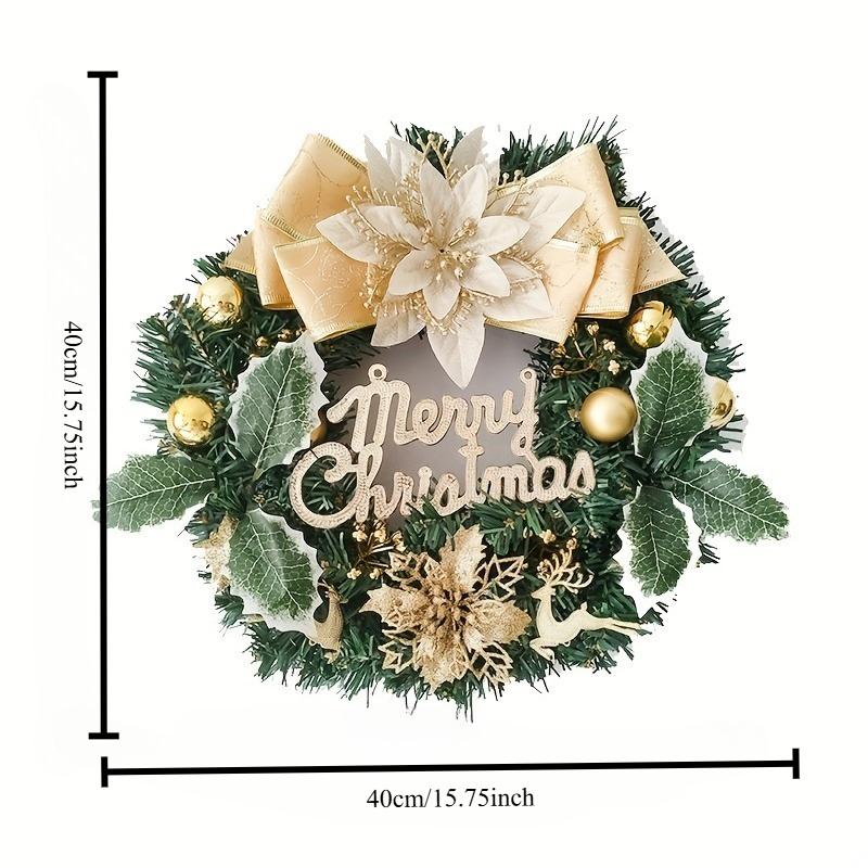 1pc, Festive Christmas Wreath and Holiday Decorations for Home and Room Decor - Add a Touch of Joy and Cheer to Your Space 15.75-Inch зелёный