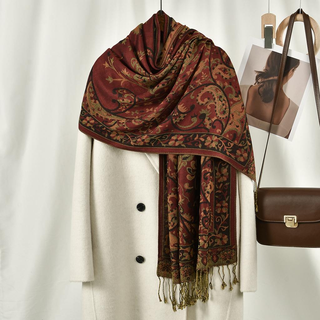 New  Cashmere Women Scarf Printed Winter Warm Shawl And Wraps Pashmina Bandana Long Jacquard Paisley Female Foulard