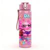 1PC Cute Pink Monster Cartoon Design 750ml Color Plastic Sports Water Bottle Leakproof Flip Straw Lid Suitable for Sports Office Home Use