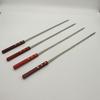 Large Stainless Steel BBQ Skewers with Wooden Handle for Outdoor Camping