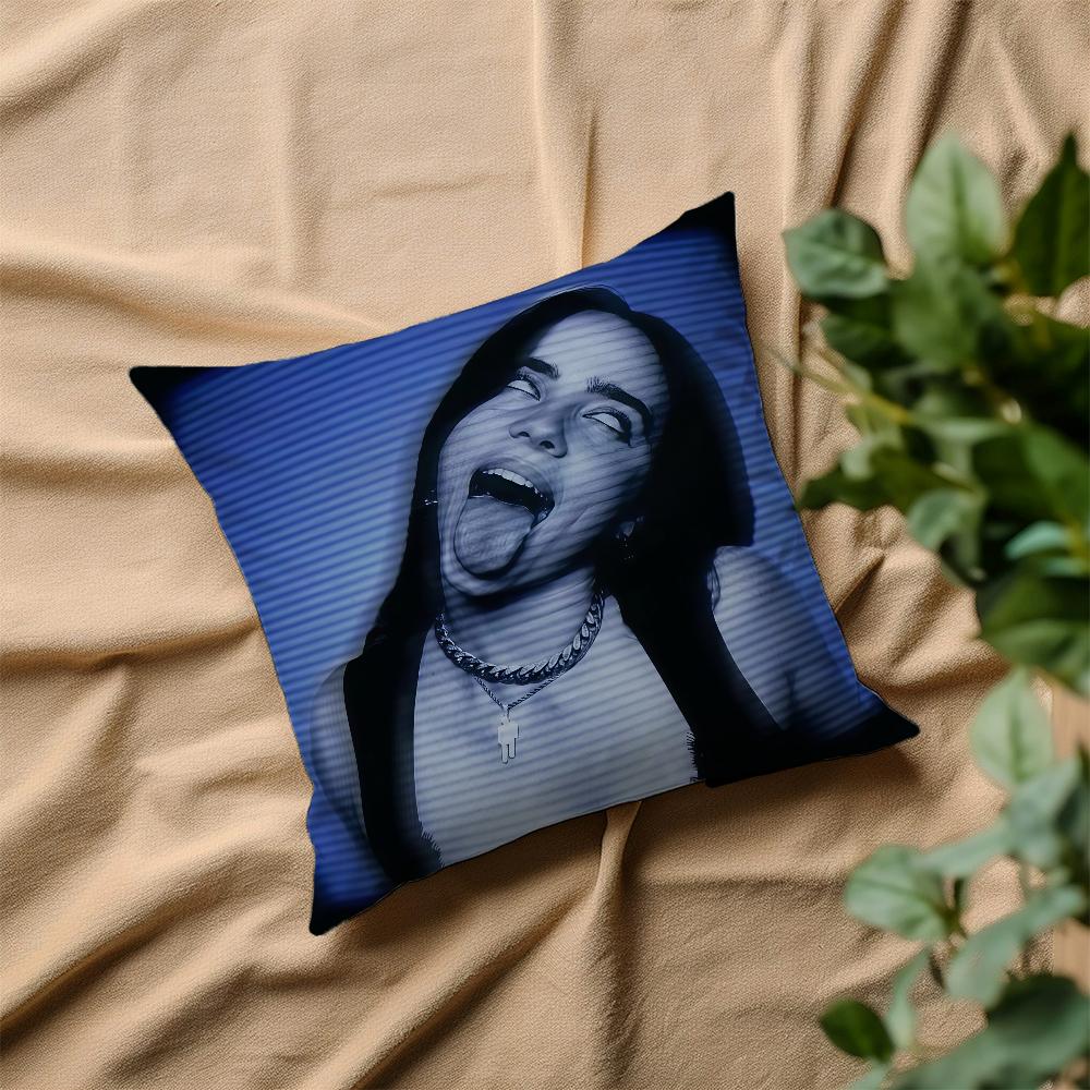 Singer B-Billie E-Eilish-ES Cushion Cover Home Bedding Sofa Living Room Pillowcase Simple Soft Skin Cushion Cover Party Gift